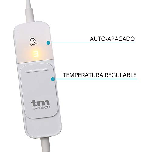 TM Electron Almohadilla Eléctrica para la Zona Lumbar y Abdominal, con 3 niveles de Temperatura, Transpirable y Lavable, Beige