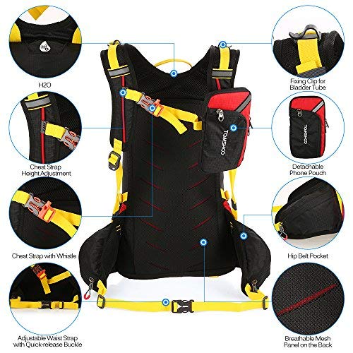 TOM SHOO Mochila Ciclismo 20L/30L Impermeable para Excursionismo Ciclismo Alpinismo Senderismo Camping al Aire Libre con Cubierta de Lluvia y del Casco