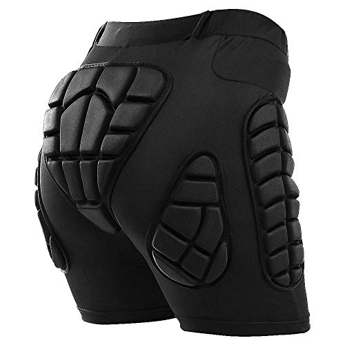 TOM SHOO Pantalones Cortos Acolchados 6D, Pantalones Cortos de Esquí, Protección Cadera para Esquí Patinaje Snowboard Hockey Patineta Deportes