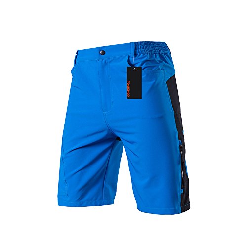 TOM SHOO Pantalones Cortos de MTB, Pantalones Cortos de Ciclismo para Hombre con Acolchados en 3D y 4 Bolsillos para Deporte al Aire Libre y Ciclismo