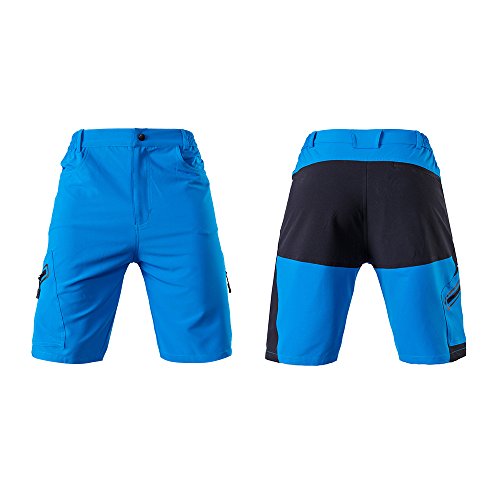 TOM SHOO Pantalones Cortos de MTB, Pantalones Cortos de Ciclismo para Hombre con Acolchados en 3D y 4 Bolsillos para Deporte al Aire Libre y Ciclismo