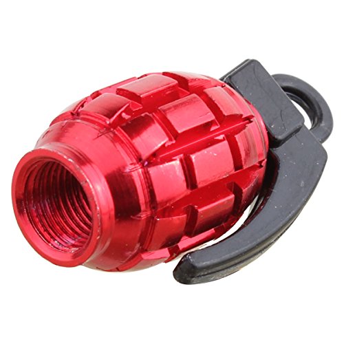 TOMALL Red Grenade Tire Válvula Stem Caps para coche camión bici