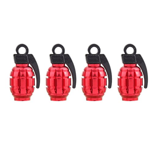 TOMALL Red Grenade Tire Válvula Stem Caps para coche camión bici