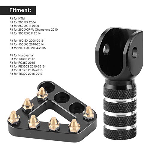 Tomantery Punta de Paso de Motocicleta anticorrosión Pedal de Freno Trasero Punta de Cambio de Engranaje Punta de Paso para Motocicleta Accesorios para Bicicleta eléctrica para una conducción(Black)