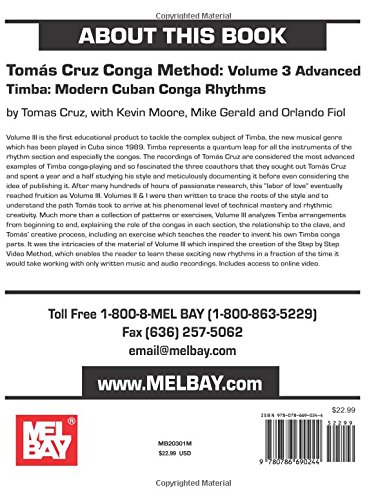 Tomás Cruz Conga Method: Volume 3 Advanced: Timba: Modern Cuban Conga Rhythms: With Online Video