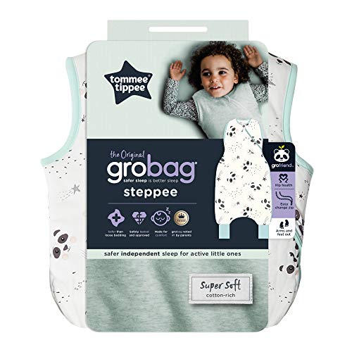 Tommee Tippee The Original Grobag Saco de Dormir, 1.0 TOG, Blanco (Pequeños Pandas), 18-36 Meses