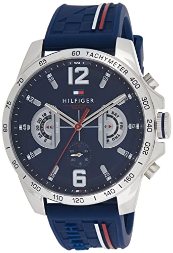 Tommy Hilfiger Reloj Multiesfera para Hombre de Cuarzo con Correa en Caucho 1791476