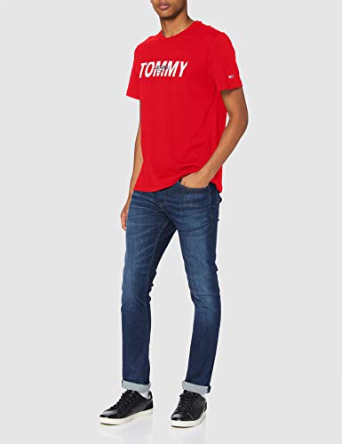 Tommy Jeans TJM Layered Graphic tee Camisa, Deep Crimson, X-S, Mall para Hombre