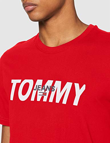 Tommy Jeans TJM Layered Graphic tee Camisa, Deep Crimson, X-S, Mall para Hombre