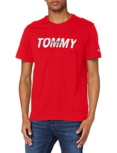 Tommy Jeans TJM Layered Graphic tee Camisa, Deep Crimson, X-S, Mall para Hombre