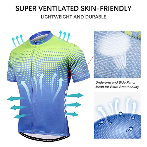 TOMSH00 Conjunto de Maillot de Ciclismo con Almohadilla de Asiento 3D, Ropa de Ciclismo de Manga Corta Elástica, Transpirable y de Secado Rápido Hombres Mujeres para Ciclismo MTB, Jogging, Senderismo