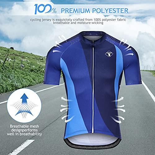 TOMSHOO Ropa de Ciclismo MTB, Traje Ciclismo Hombre, Maillots de Ciclismo Verano, Manga Corta y Pantalones Cortos con 20D Gel Acolchados para Bicicleta MTB Deportes