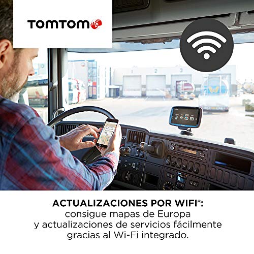 TomTom GO Professional 6250, Navegación Profesional para Vehículos Grandes, Tomtom Traffic a traves de SIM, 6 pulgadas, Negro