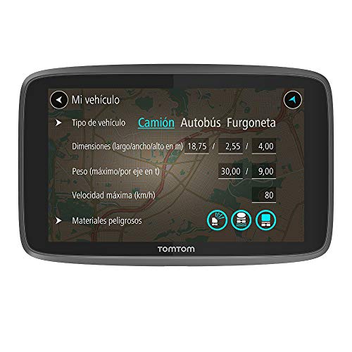 TomTom GO Professional 6250, Navegación Profesional para Vehículos Grandes, Tomtom Traffic a traves de SIM, 6 pulgadas, Negro