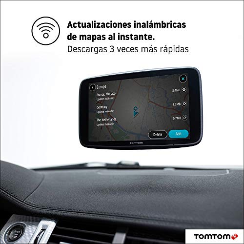 TomTom GPS para Coche GO Discover, 7 Pulgadas, con tráfico y radares, mapas del Mundo, actualizaciones rápidas Via  WiFi, disponibilidad de Parking, Precios de Combustible, Soporte Click-Drive