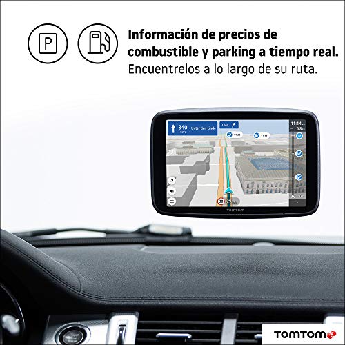 TomTom GPS para Coche GO Discover, 7 Pulgadas, con tráfico y radares, mapas del Mundo, actualizaciones rápidas Via  WiFi, disponibilidad de Parking, Precios de Combustible, Soporte Click-Drive