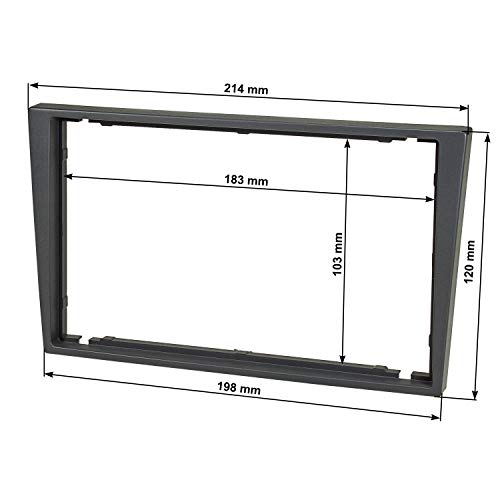 tomzz Audio Embellecedor de radio de doble DIN compatible con Opel Corsa C Combo Omega B Vectra C Meriva, Suzuki Ignis Wagon R, gris ahumado, London Smoke