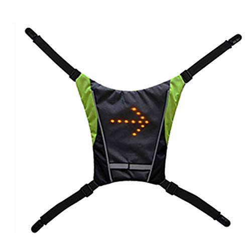 Tongdejing - Chaleco reflectante de LED intermitente, chaleco impermeable de equitación, mochila colgante luz de dirección para deportes de noche, ciclismo, running, senderismo