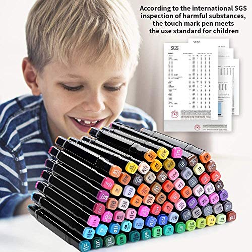 TongfuShop Juego de rotuladores de colores con marca aceitosa de 80 colores, rotuladores de graffiti de doble punta para rotuladores de bocetos con