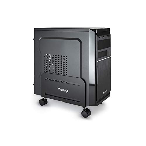 TOOQ UMCS0004-B - Soporte de Suelo con Ruedas para CPU, Metálico, Color Negro