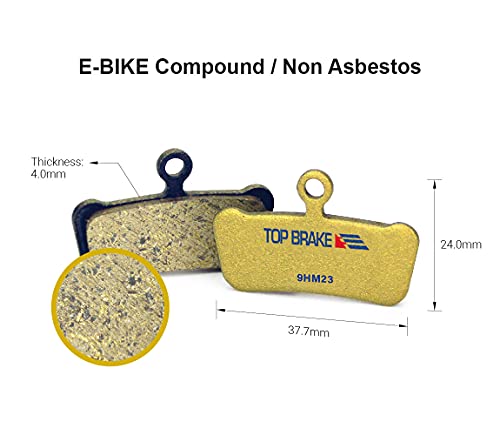 Top Brake Pastillas de Freno de Disco Bicicleta para AVID Elixar 7 Trail/Elixir 9 Trail/XO Trail SRAM G2,Guide R/RS/RSC Ultimate (Premium E+ - Dorado)