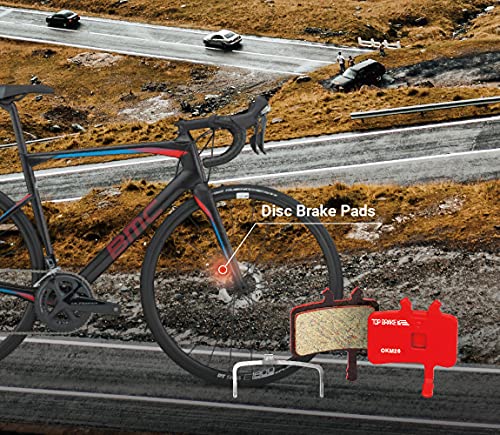 Top Brake Pastillas de Freno de Disco Bicicleta para AVID SRAM BB7 Mechanical, Juicy 3,5,7/ Juicy Carbon/Juicy Ultimate, PROMAX DSK Series/DC Series(Performance - Rojo)