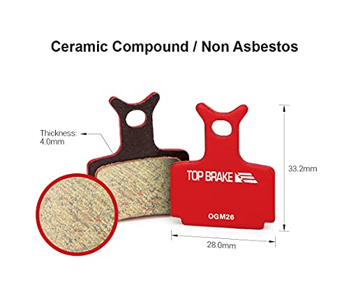 TOP BRAKE pastillas de freno de disco bicicleta para FORMULA Mega/The One/ R1/ RO/RX/ T1/ R1 Racing/ RR1/C1/CR3 (Performance - Rojo)