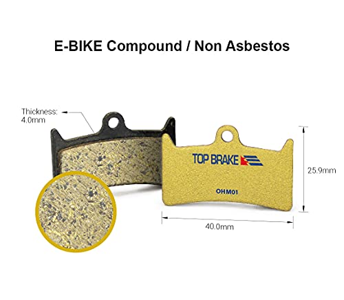 Top Brake Pastillas de Freno de Disco Bicicleta para Hope Tech 3 V4 (Premium E+ - Dorado)