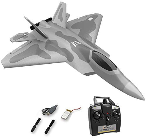 Top Race RC Fighter Jet, Avión RC de 4 canales listo para volar para adultos, Avión RC de alta velocidad, Listo para volar Hobby RC Avión adulto TR-F22B