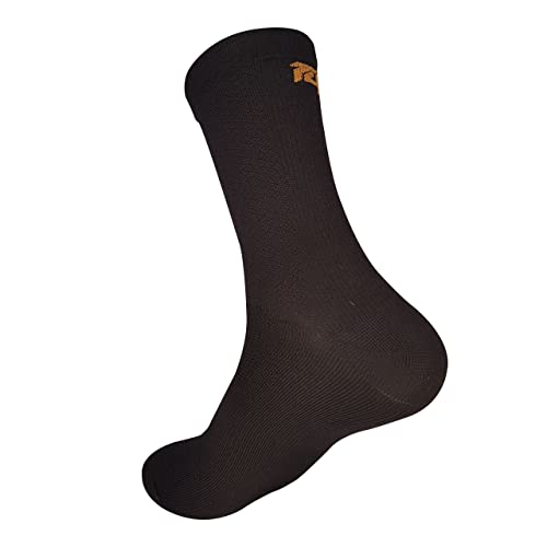 TopActive | Calcetines de Ciclismo Altos para Hombres y Mujeres | Calcetines Deportivos de Ciclismo Transpirables para Montaña, Spining, Ciclismo de Ruta | Pack de 3 | Blanco - Azul - Negro | 42-44