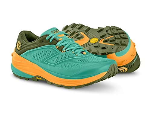 Topo Athletic Ultraventure 2 - Zapatos deportivos cómodos y ligeros de 5 mm para correr, Turquesa/Dorado(Turquoise/Gold), 40 EU