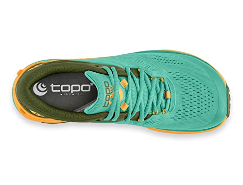 Topo Athletic Ultraventure 2 - Zapatos deportivos cómodos y ligeros de 5 mm para correr, Turquesa/Dorado(Turquoise/Gold), 40 EU
