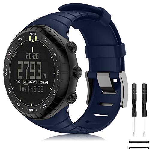 TOPsic Banda de Reloj para Suunto Core Correa, Correa Reemplazo de Silicona Suave Deportiva para Suunto Core Pulsera Correa