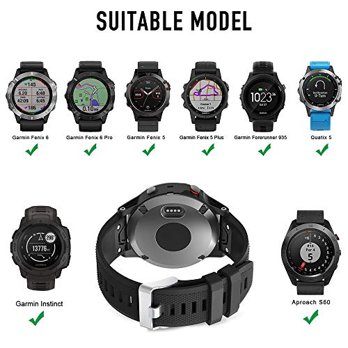 TOPsic Garmin Fenix 5 Banda, Silicona Reemplazo Correa con 2pzs Destornilladores para Garmin Fenix 5 / Forunner 935 Smart Watch, 13.5cm-22.5cm, no Adapta a Fenix 5X, 5s