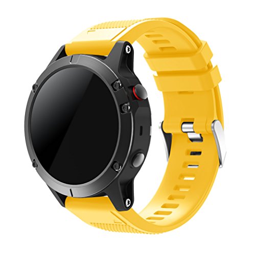 TOPsic Garmin Fenix 5 Banda, Silicona Reemplazo Correa con 2pzs Destornilladores para Garmin Fenix 5/Forunner 935/Fenix 5 Plus/Fenix 6/Fenix 6 Pro, 13.5cm-22.5cm, no Adapta a Fenix 5X, 5s