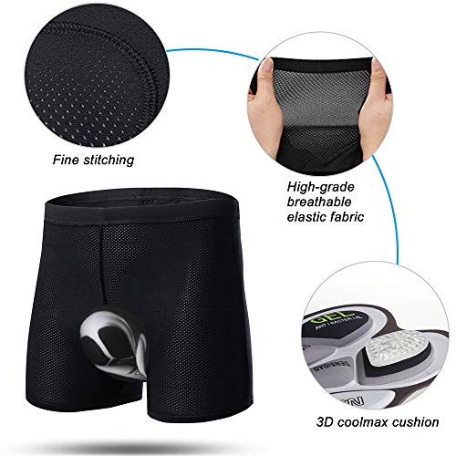 TOPTETN 3D Acolchado Bicicleta Ciclismo Ropa Interior Pantalones Cortos Transpirable Ligero Hombres y Mujeres