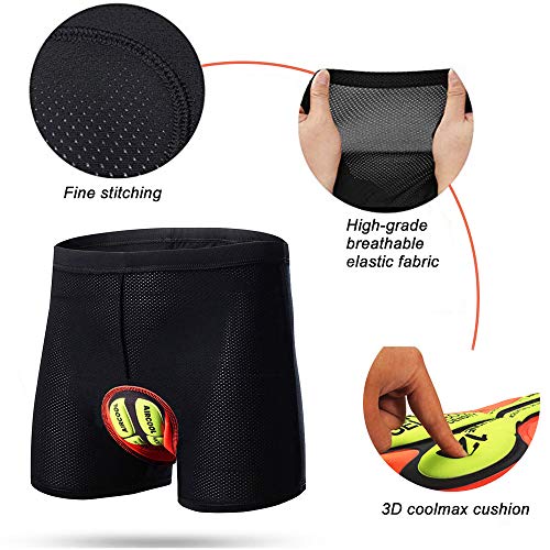 TOPTETN 3D Acolchado Bicicleta Ciclismo Ropa Interior Pantalones Cortos Transpirable Ligero Hombres y Mujeres