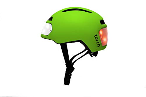 Torch T2 Casco De Bicicleta Con Luces Integradas Verde Fresco