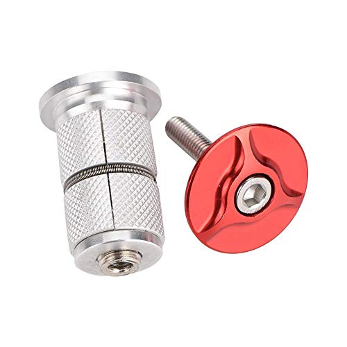 Tornillo de cabeza para bicicleta de aleación de aluminio para horquilla de 24,5 mm (28,6 mm) (rojo)