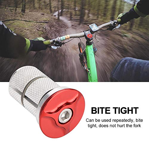 Tornillo de cabeza para bicicleta de aleación de aluminio para horquilla de 24,5 mm (28,6 mm) (rojo)