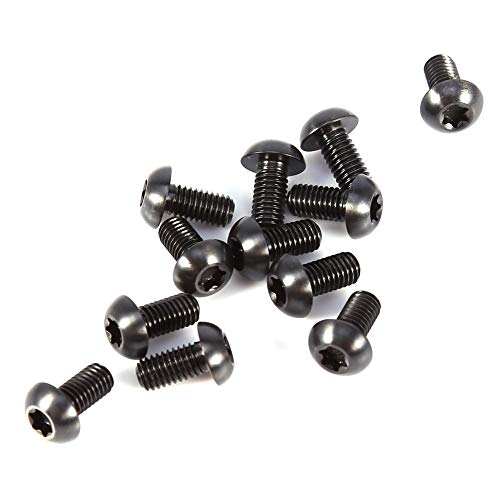 Tornillo de Freno de Bicicleta,12 Pcs M5x10mm Perno Tornillo Freno Disco Aleación de Titanio Botón Cabeza T25 Torx Tornillos Pernos Cabeza de Freno Sujetador reemplazo para Bicicleta MTB(M5x10-Negro)