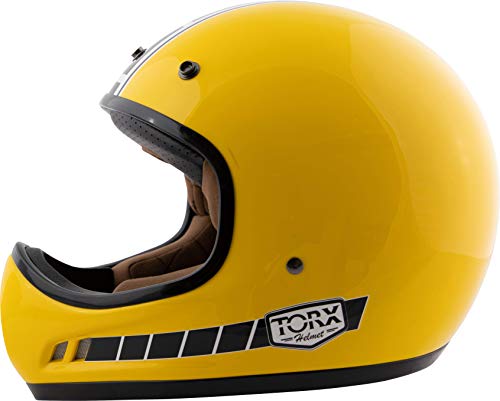 TORX Brad Legend Racer Cascos para Moto, Unisex Adulto, Amarillo Brillante, Medium
