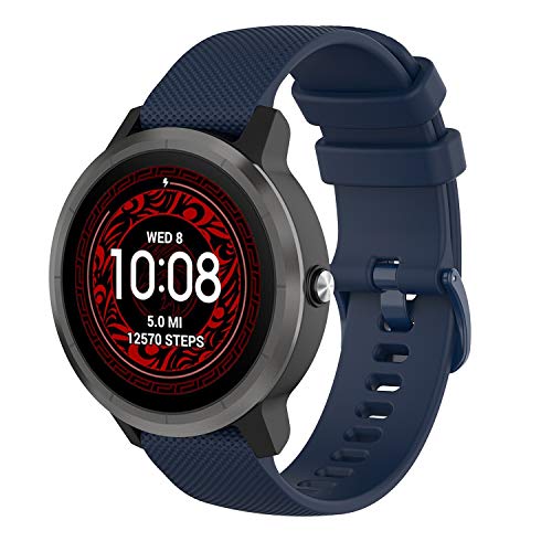 Tosenpo Correa para Garmin Vivoactive 3,20 mm Silicona Correa de Repuesto Ajustable para Garmin Vivoactive 3 Music/Vivoactive 3/Venu/Luxe/Style/Forerunner 245/645 Music Smartwatch (Azul)