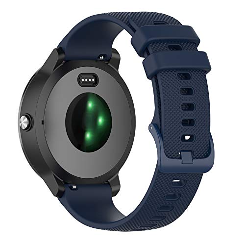 Tosenpo Correa para Garmin Vivoactive 3,20 mm Silicona Correa de Repuesto Ajustable para Garmin Vivoactive 3 Music/Vivoactive 3/Venu/Luxe/Style/Forerunner 245/645 Music Smartwatch (Azul)