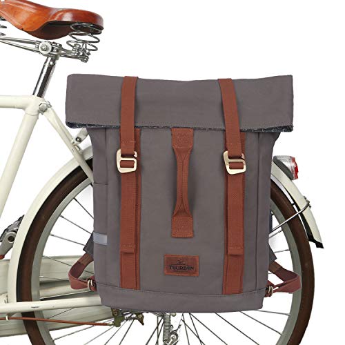 TOURBON Impermeable Lona Bicicleta Bicicleta Laptop Alforja Mochila Mochila de viaje Mochila escolar para viajes al aire libre