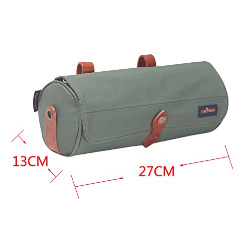 Tourbon Lienzo Para Bicicleta Tubo Superior Bolsa Handbar Cesta De Transporte-Azul Marino Verde