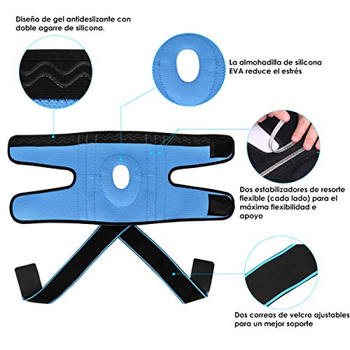 TOVIKI Rodillera Menisco Ligamento Deportiva Ajustable Protector de Rótula Abierta Rotuliana Antideslizante Neopreno Compresión Estabilizadora para Correr Crossfit