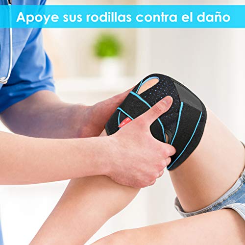 TOVIKI Rodillera Menisco Ligamento Deportiva Ajustable Protector de Rótula Abierta Rotuliana Antideslizante Neopreno Compresión Estabilizadora para Correr Crossfit