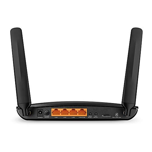 TP-Link Archer MR600 Router 4G + Advanced LTE CAT6, Wi-Fi AC1200 5GHz & 2.4GHz, 4 Puertos Gigabit, 2 Antenas Desmontables, MicroSIM, Compatible con Todos los operadores, Versión 2.0