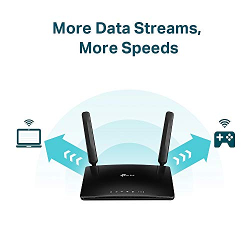 TP-Link Archer MR600 Router 4G + Advanced LTE CAT6, Wi-Fi AC1200 5GHz & 2.4GHz, 4 Puertos Gigabit, 2 Antenas Desmontables, MicroSIM, Compatible con Todos los operadores, Versión 2.0